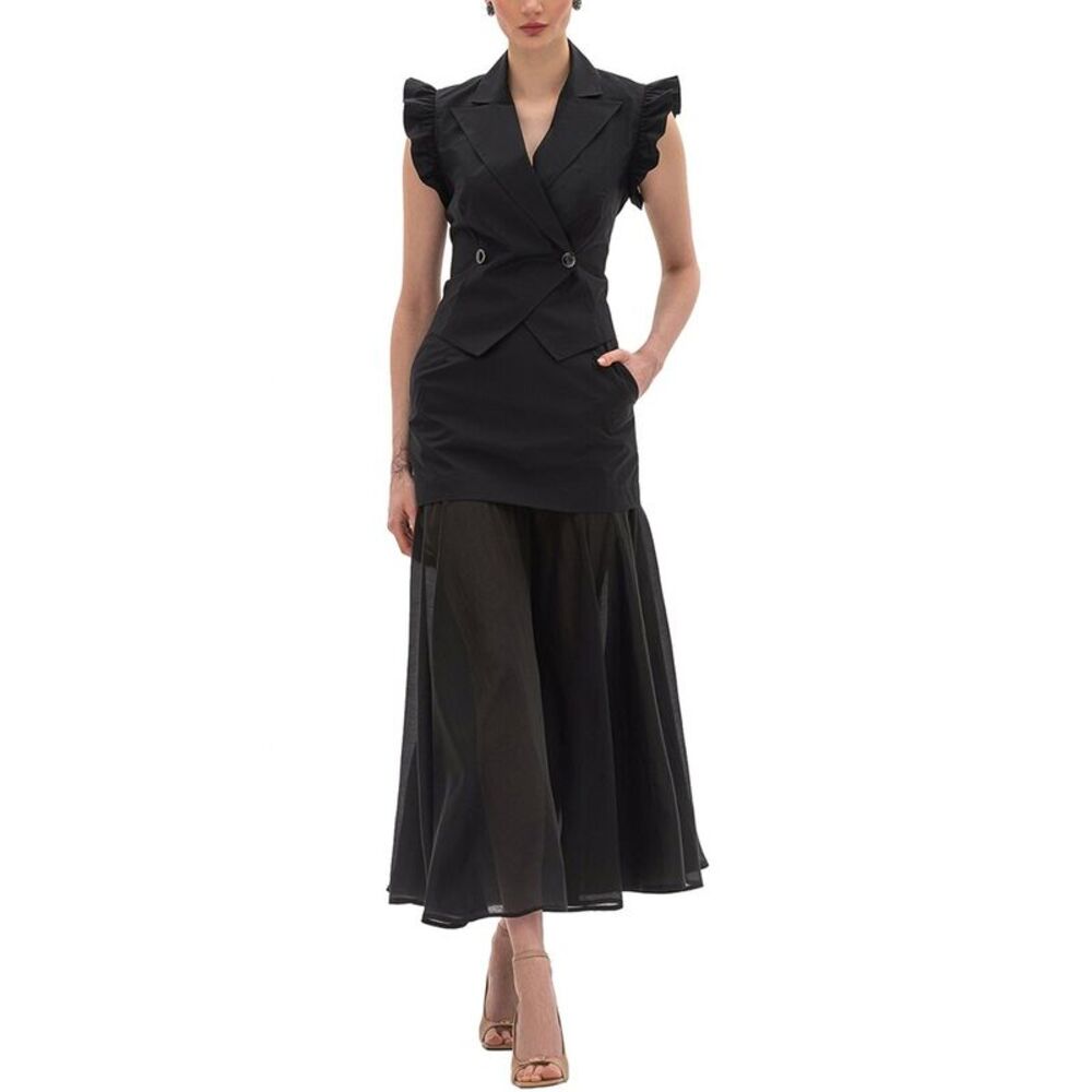 Bgl Womens  2Pc Vest & Skirt Set, Black